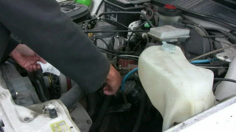 Check oil in a car engine Stock Footage 502182
