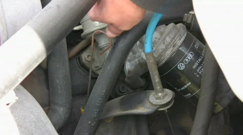 Check oil in a car engine Stock Footage 503402