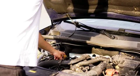 Check the oil level Stock Photos