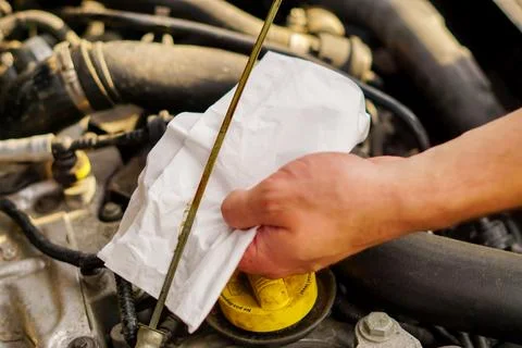 Check the oil level Stock Photos