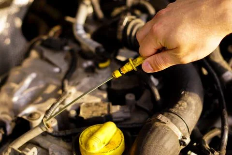 Check the oil level Stock Photos