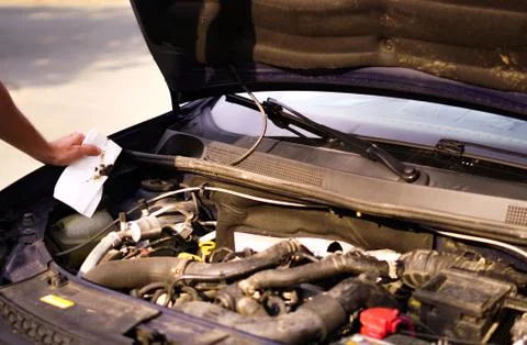 Check the oil level Stock Photos