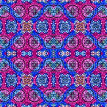 Check Ornate Seamless Pattern Digital collage technique geometric abstract... Foto stock