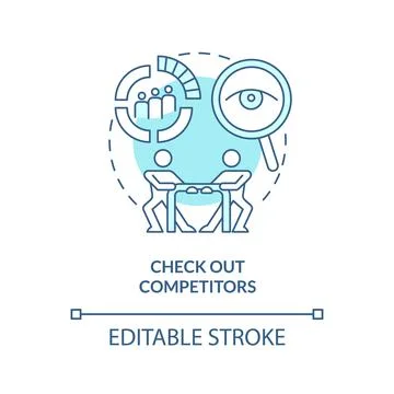 Check out competitors turquoise concept icon Stock-Illustration