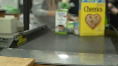 Check-out at a grocery store (2 of 9) Stock Footage 35164043