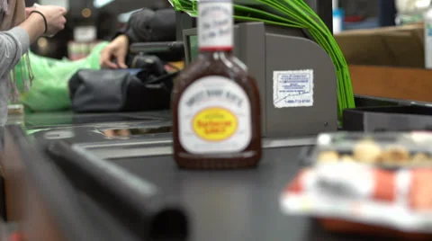 Check-out at a grocery store (7 of 9) Stock Footage 35163160