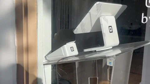 Check Out tablet system Stock Footage 240260319