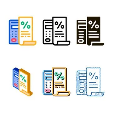Check with pack mathematical interest calculations icon vector outline イラスト素材