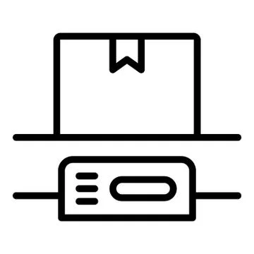 Check parcel box icon, outline style Illustrazione stock