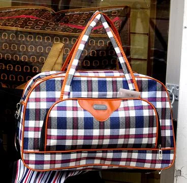 Check Pattern Holdall Bag Stock Photos