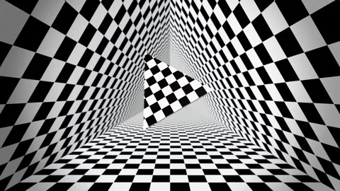 Check Pattern Triangle Pyramid Optical Illusion Art Background Stock Footage 265245928