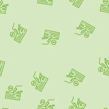 Check payment line seamless pattern Illustrazione stock