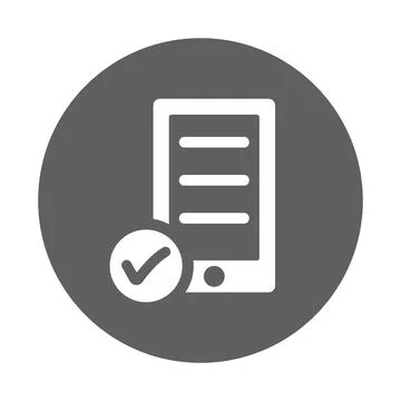 Check, phone, report, mobile test icon. Gray vector graphics. Stock Illustration