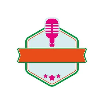 Check podcast and text vector logo design template Stock Illustration