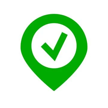 Check point. Map pin with check mark. Vector. Illustrazione stock