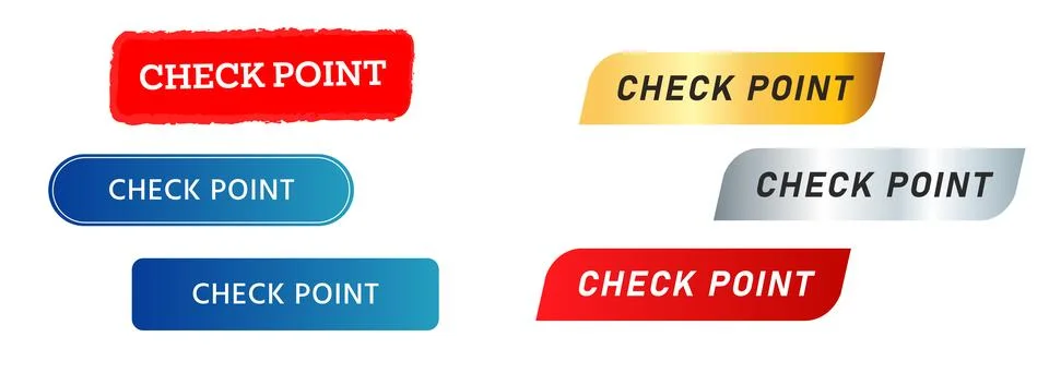 Check point rubber stamp button square label sticker sign done progress marke Stock Illustration