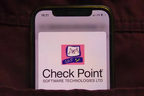 Check Point Software Technologies Inc logo on mobile phone Stock Photos