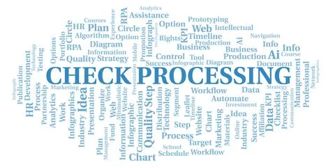 Check Processing typography word cloud create with the text only. Illustrazione stock