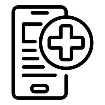 Check qr icon outline vector. Passport health Stock Illustration