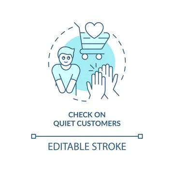 Check on quiet customer turquoise concept icon Ilustración de archivo
