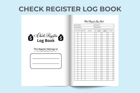 Check register KDP interior journal. Balance checkbook and transaction tracke Illustrazione stock