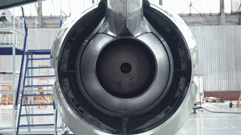 Check reverse the engine of a passenger plane Stock Footage 107283559