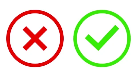 Check right and cross wrong mark icon with a circle	 Vidéo 326705526