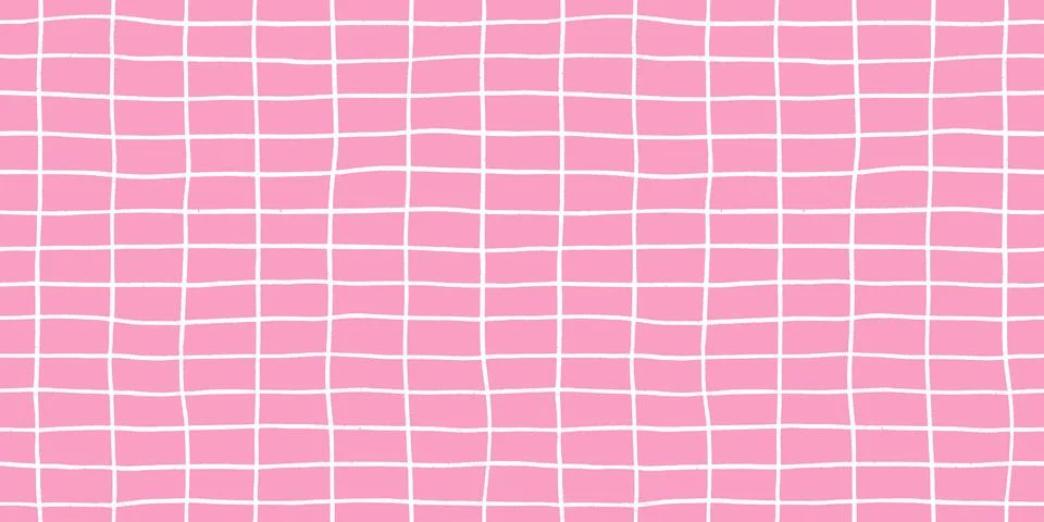 Check seamless pattern grid hand-drawn lines creating a playful background with 库存插图