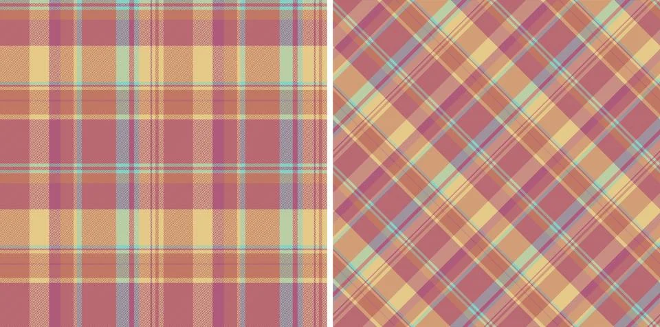 Check seamless texture of textile plaid background with a pattern fabric ve.. 스톡 일러스트