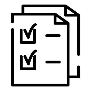 Check sheets icon, outline style Illustrazione stock