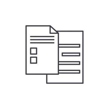 Check sheets line icon concept. Check sheets vector linear illustration, symbol Illustrazione stock