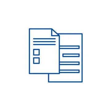 Check sheets line icon concept. Check sheets flat vector symbol, sign, outline 스톡 일러스트