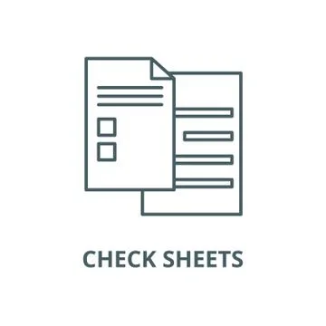 Check sheets vector line icon, linear concept, outline sign, symbol 스톡 일러스트
