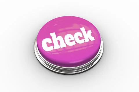 Check on shiny pink push button Stock Illustration
