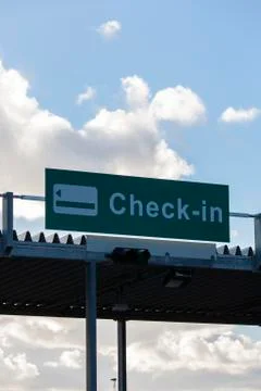 Check in sign Stock Photos