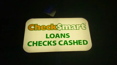 Check Smart Loans Checks Cashed Signage 스톡 동영상 170148168