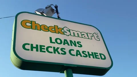 Check Smart Loans Signage Stock Footage 170150400