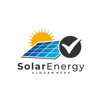 Check Solar logo vector template, Creative Solar panel energy logo design con イラスト素材