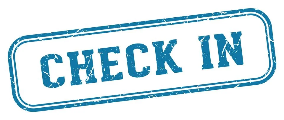 Check in stamp. check in rectangular stamp on white background Stock Illustration