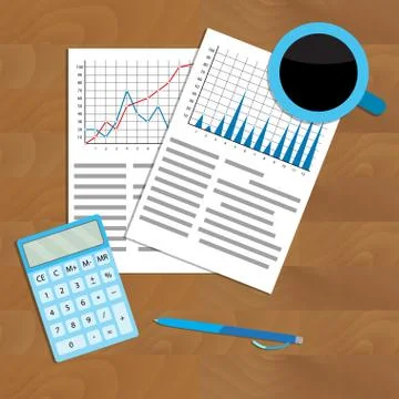 Check statistics charts Stock Illustration