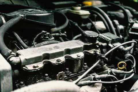 Check the status of the car engine. Stock Photos