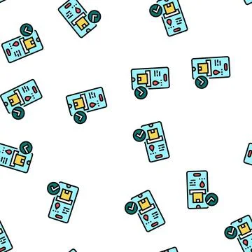 Check status phone app vector seamless pattern Illustrazione stock