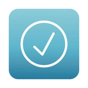 Check symbol interface block gradient style icon Stock Illustration