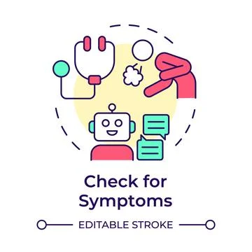 Check for symptoms multi color concept icon Stock Illustration