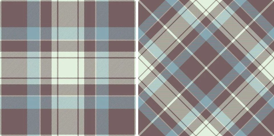 Check textile pattern of vector background texture with a fabric plaid seam.. Stock Illustration