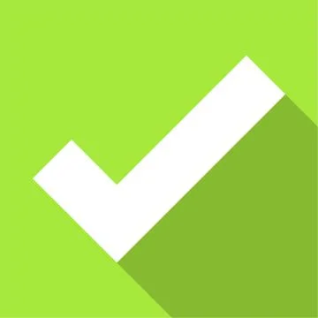 Check, tick mark. True icon wit longshadow style. Vector illustration Stock Illustration