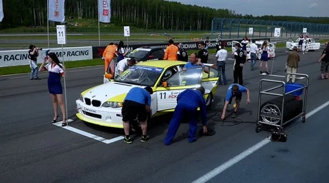 Check the tires before the start Stock Footage 54991537