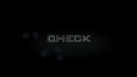 Check title metal text on black alpha channel background Stock Footage 295906066