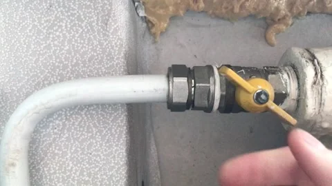 Check valve installation process in plumbing system Stock Footage 308367684