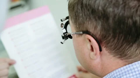 Check of vision at the ophthalmologist Video stock 60798542